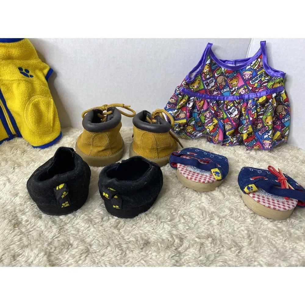 Build A Bear Clothes and‎ Shoes Jacket Dress 3 Pairs of Shoes EUC Plush HG3